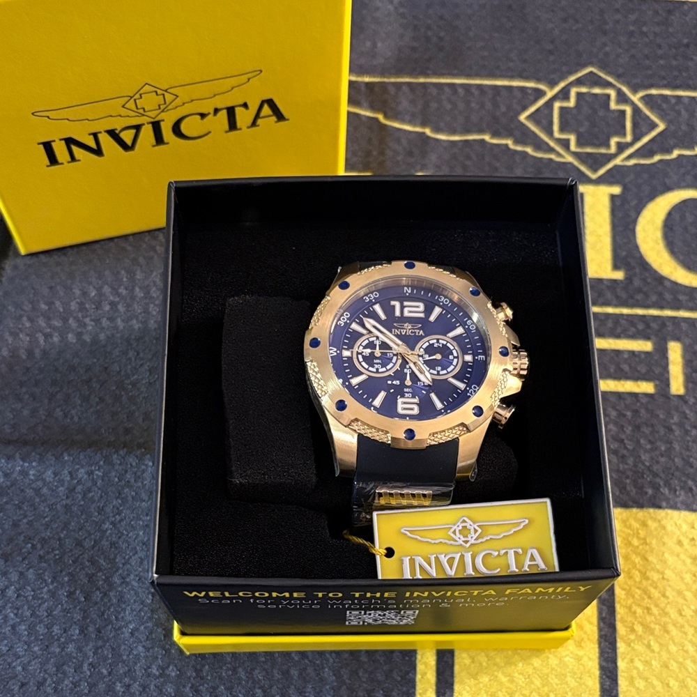 Invicta IForce Axsis men’s watch 50mm Gold and Black Chronograph Watch